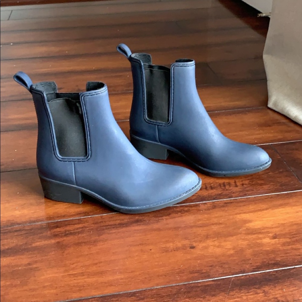 Jeffrey Campbell Matte Blue Chelsea Rain boots 6